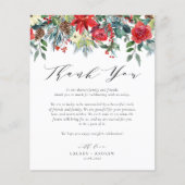 Waterverf Winter Blooms Wedding Bedankt Card (Voorkant)