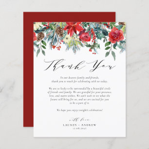 Waterverf Winter Blooms Wedding Bedankt Card