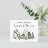 Waterverf Winter Bos Eenvoudige Bomen Briefkaart (Staand voorkant)