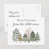 Waterverf Winter Bos Eenvoudige Bomen Briefkaart (Voorkant / Achterkant)