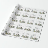 Waterverf Winter Bos Eenvoudige Bomen Cadeaupapier (Uitgerold)