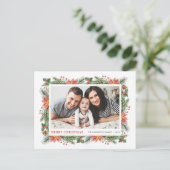 Waterverf Winter Botanicals: kerstfoto Feestdagenkaart (Staand voorkant)