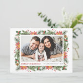 Waterverf Winter Botanicals: kerstfoto Feestdagenkaart (Staand voorkant)