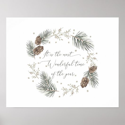 Waterverf Winter Botanisch Poster (Voorkant)