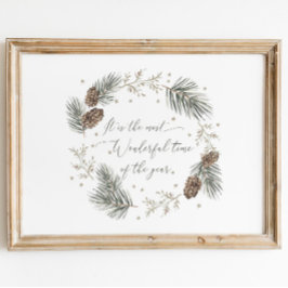 Waterverf Winter Botanisch Poster