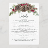 Waterverf Winter Botanische bruiloft Details Informatiekaartje (Voorkant)