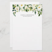 Waterverf Winter Botanische Floral Garland Briefpapier (Voorkant / Achterkant)
