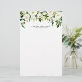 Waterverf Winter Botanische Floral Garland Briefpapier (Staand voorkant)