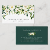 Waterverf Winter Botanische Floral Garland Visitekaartje (Voorkant / Achterkant)