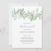 Waterverf Winter bruiloft repetitie diner Kaart (Voorkant)