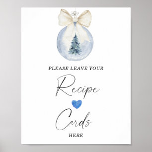 Waterverf winter bubbel je recept card hier poster