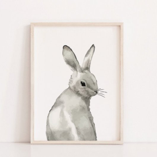 Waterverf Winter Bunny Geslacht Neutrale kamer Dec Poster