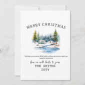 Waterverf Winter Camping Forest Outdoor Christmas Feestdagenkaart (Voorkant)