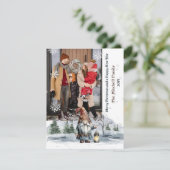 Waterverf Winter Christmas Gnome Foto Feestdagenkaart (Staand voorkant)