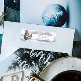 Waterverf Winter Christmas Gnome gepersonaliseerd Etiket