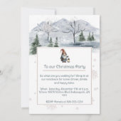 Waterverf Winter Christmas Gnome Holiday Party Kaart (Achterkant)