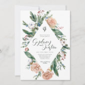 Waterverf Winter Christmas Lijst Wedding Party Kaart (Voorkant)