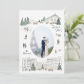 Waterverf Winter Cityscape Foto Kerst Feestdagenkaart (Staand voorkant)