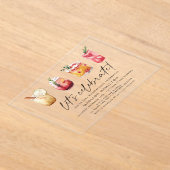 Waterverf Winter Cocktails Verjaardagsfeest Acryl Uitnodigingen (Laagn)