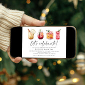 Waterverf Winter Cocktails Verjaardagsfeest Kaart