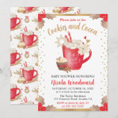 Waterverf Winter Cookies en Cacao-Baby shower Kaart (Voorkant / Achterkant)