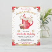 Waterverf Winter Cookies en Cocaca Birthday Kaart (Staand voorkant)