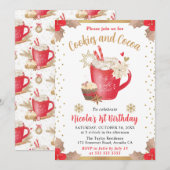 Waterverf Winter Cookies en Cocaca Birthday Kaart (Voorkant / Achterkant)