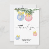 Waterverf Winter Dank je gender onthullen Bedankkaart (Voorkant)