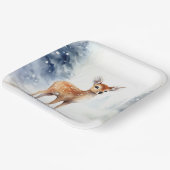 Waterverf Winter Fawn Papieren Bordje (Gebogen)