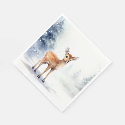 Waterverf Winter Fawn Servet (Hoek)