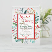 Waterverf Winter Floral Bridal Shower Kaart (Staand voorkant)