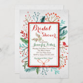 Waterverf Winter Floral Bridal Shower Kaart (Voorkant / Achterkant)