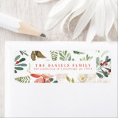 Waterverf Winter Floral Garland Etiket (Insitu)