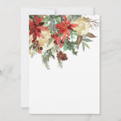 Waterverf Winter Floral Gold Foil kerstfoto (Achterkant)