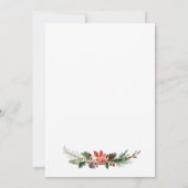 Waterverf Winter Floral Married en Merry Feestdagenkaart (Achterkant)