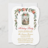 Waterverf Winter Floral Mason Jar Holiday Kaart (Voorkant)