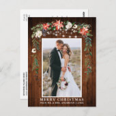 Waterverf Winter Floral Pas getrouwd Kerstmis Briefkaart (Voorkant / Achterkant)