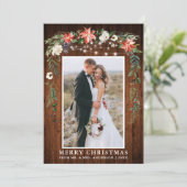 Waterverf Winter Floral Pas getrouwd Kerstmis Feestdagenkaart (Staand voorkant)