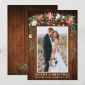 Waterverf Winter Floral Pas getrouwd Kerstmis Feestdagenkaart (Voorkant / Achterkant)