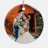 Waterverf Winter Floral Wood PHOTO BACK Keramisch Ornament (Achterkant)