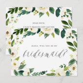 Waterverf Winter Floral zal mijn Bridesmaid zijn (Voorkant / Achterkant)