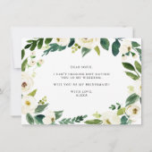 Waterverf Winter Floral zal mijn Bridesmaid zijn (Achterkant)