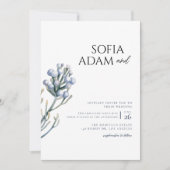 Waterverf Winter Floralr Trouwfeest Kaart (Voorkant)