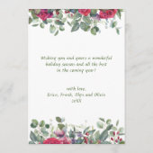 Waterverf Winter Flowers Foliage kerstFOTO Feestdagenkaart (Achterkant)