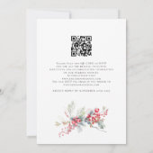 Waterverf Winter Foliage Bessen Krans Bruiloft Kaart (Achterkant)