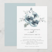 Waterverf Winter Foliage Kerstbruiloft Kaart (Voorkant / Achterkant)