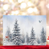 Waterverf Winter Forest Beer & Uil Baby shower