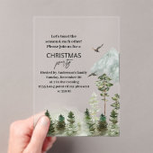 waterverf Winter Forest Deer Kerstfeest | Acryl Uitnodigingen (Insitu (Draagbaar))