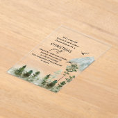 waterverf Winter Forest Deer Kerstfeest | Acryl Uitnodigingen (Laagn)