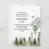 Waterverf Winter Forest Deer Kerstfeest Kaart (Voorkant)